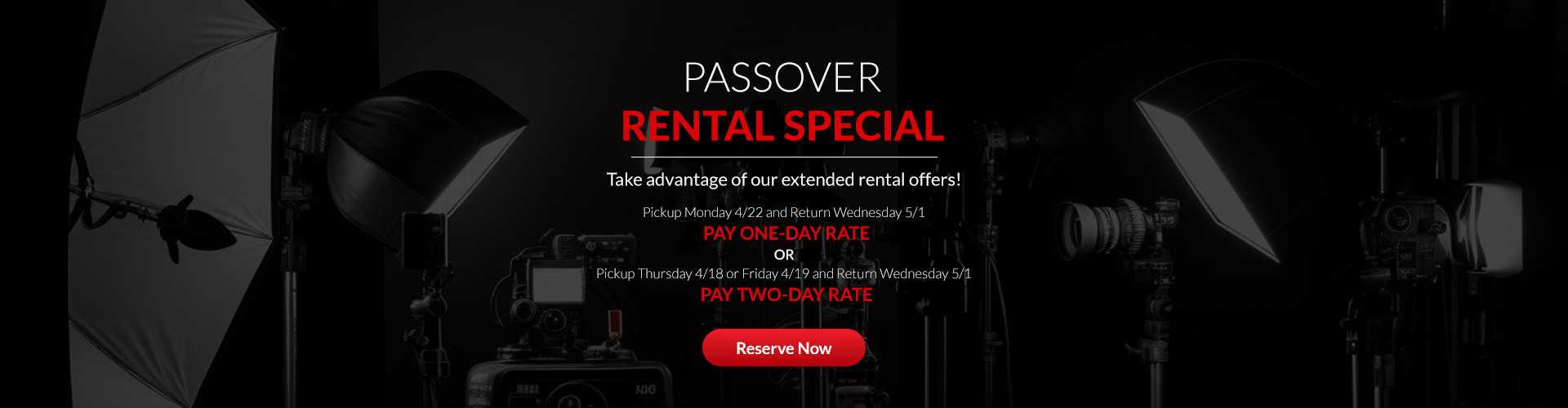 Passover Rental Special