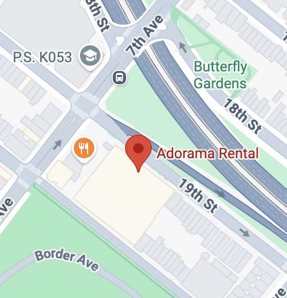 Map showing Adorama Rental location in Brooklyn